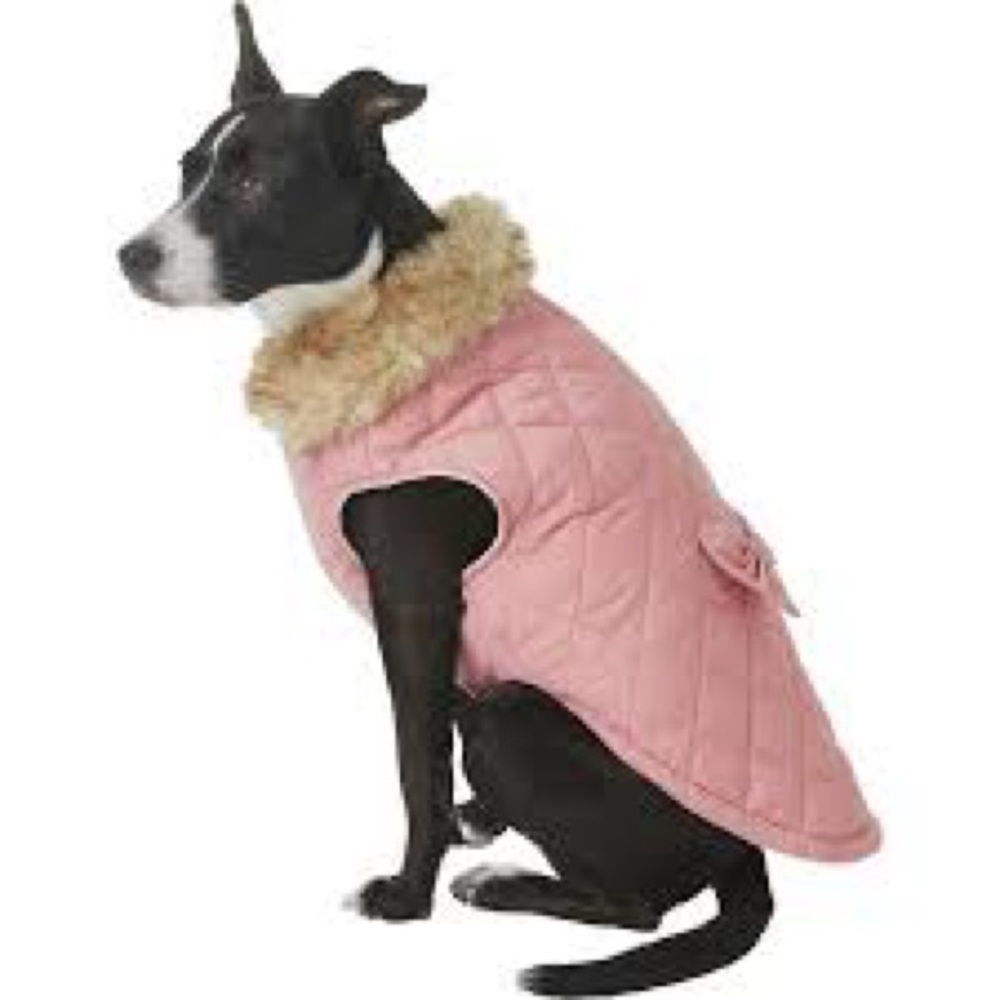 NWT Frisco Pink Mediumweight Aspen Insulated Quilted Dog Jacket with Bowโ XXL